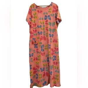 Fresh Produce Sz 1X Colorful Butterfly Dress